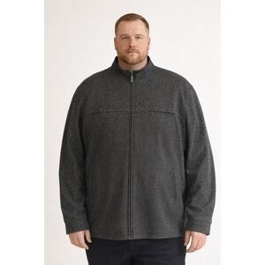 Enzo Tovare Wool Blend Jacket Mens 4XL‎ Gray Zip Up Mock Neck Big Tall